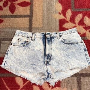 Levi's Light Blue Distressed Jean Shorts